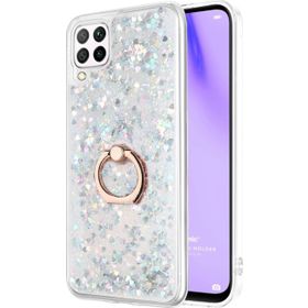 Microsonic Huawei P40 Lite Glitter Liquid Holder Gümüş Cep Telefonu Kılıfı