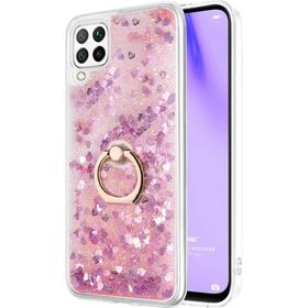 Microsonic Huawei P40 Lite Glitter Liquid Holder Pembe Cep Telefonu Kılıfı