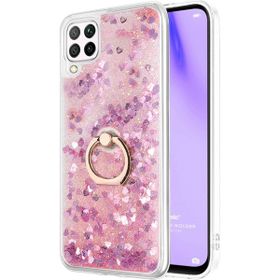 Microsonic Huawei P40 Lite Glitter Liquid Holder Pembe Cep Telefonu Kılıfı