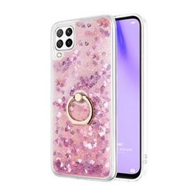 Microsonic Huawei P40 Lite Glitter Liquid Holder Pembe Cep Telefonu Kılıfı