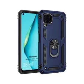 Microsonic Huawei P40 Lite Military Ring Holder Lacivert Kılıf