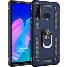 Microsonic Huawei P40 Lite Military Ring Holder Lacivert Kılıf