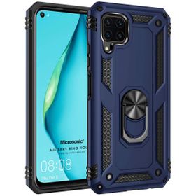 Microsonic Huawei P40 Lite Military Ring Holder Lacivert Kılıf