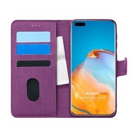 Microsonic Huawei P40 Pro Fabric Book Wallet Mor Cep Telefonu Kılıfı