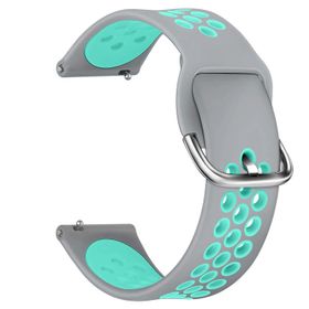 Microsonic Huawei Watch 2 Classic Rainbow Sport Band için Koyu Gri Turkuaz Kordon