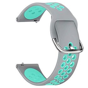 Microsonic Huawei Watch 2 Classic Rainbow Sport Band için Koyu Gri Turkuaz Kordon