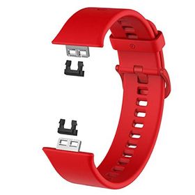 Microsonic Huawei Watch Fit için Silicone Sport Band Kırmızı Kordon