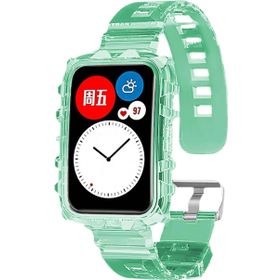 Microsonic Huawei Watch Fit Transparent Clear Band Yeşil Kordon