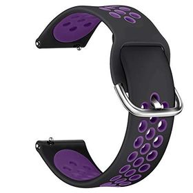 Microsonic Huawei Watch GT 2 Pro Rainbow Sport Band için GT 2 Siyah Mor Kordon