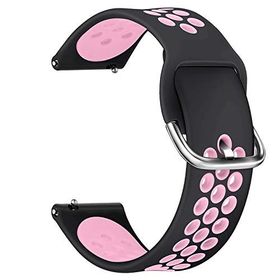 Microsonic Huawei Watch GT 2E Rainbow Sport Band için Siyah Pembe Kordon