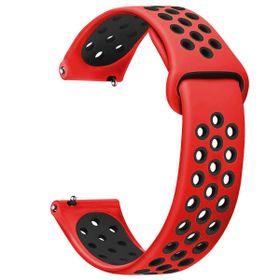 Microsonic Huawei Watch GT 3 Pro 46 mm Titanyum Rainbow Gently Band Kırmızı Siyah Kordon