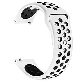Microsonic Huawei Watch GT3 42 mm Rainbow Sport Band Beyaz Siyah Uyumlu Kordon
