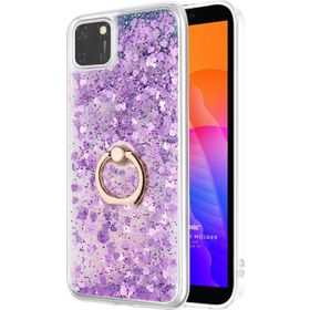Microsonic Huawei Y5P Glitter Liquid Holder Mor Cep Telefonu Kılıfı