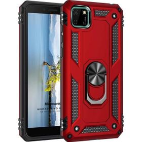 Microsonic Huawei Y5P Military Ring Holder Kırmızı Cep Telefonu Kılıfı
