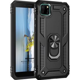 Microsonic Huawei Y5P Military Ring Holder Siyah Cep Telefonu Kılıfı