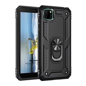 Microsonic Huawei Y5P Military Ring Holder Siyah Cep Telefonu Kılıfı
