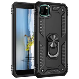 Microsonic Huawei Y5P Military Ring Holder Siyah Cep Telefonu Kılıfı