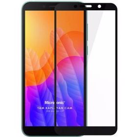 Microsonic Huawei Y5P Siyah Tam Kaplayan Temperli Cam Ekran Koruyucu
