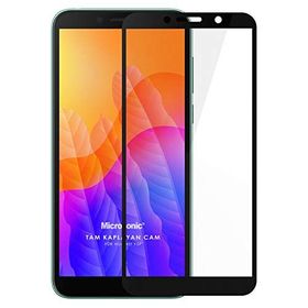 Microsonic Huawei Y5P Siyah Tam Kaplayan Temperli Cam Ekran Koruyucu