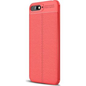 Microsonic Huawei Y6 2018 Deri Dokulu Silikon Kırmızı Kılıf