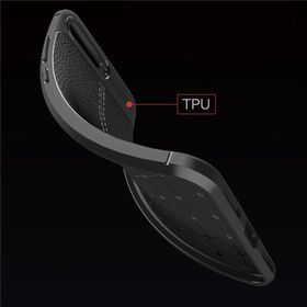 Microsonic Huawei Y6 2018 Deri Dokulu Silikon Siyah Kılıf