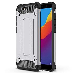 Microsonic Huawei Y6 2018 Rugged Armor Gümüş Kılıf