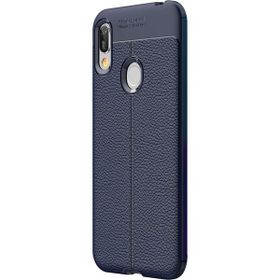 Microsonic Huawei Y6 2019 Deri Dokulu Lacivert Silikon Kılıf
