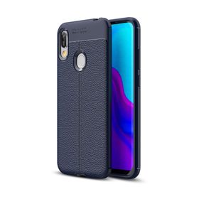 Microsonic Huawei Y6 2019 Deri Dokulu Lacivert Silikon Kılıf