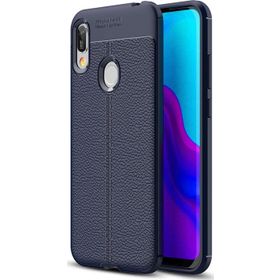 Microsonic Huawei Y6 2019 Deri Dokulu Lacivert Silikon Kılıf