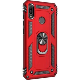 Microsonic Huawei Y6 2019 Military Ring Holder Kırmızı Kılıf