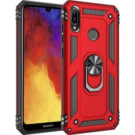 Microsonic Huawei Y6 2019 Military Ring Holder Kırmızı Kılıf