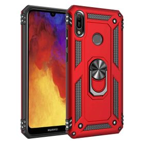 Microsonic Huawei Y6 2019 Military Ring Holder Kırmızı Kılıf
