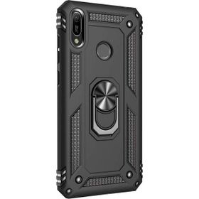 Microsonic Huawei Y6 2019 Military Ring Holder Siyah Kılıf