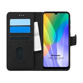 Microsonic Huawei Y6P Fabric Book Wallet Siyah Kılıf