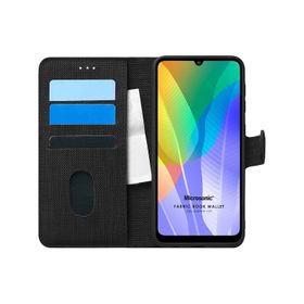 Microsonic Huawei Y6P Fabric Book Wallet Siyah Kılıf