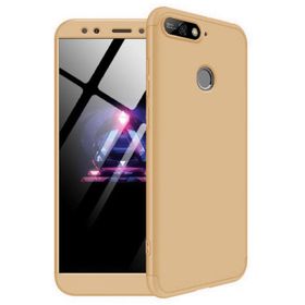 Microsonic Huawei Y7 2018 Double Dip 360 Protective Gold Kılıf