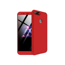 Microsonic Huawei Y7 2018 Double Dip 360 Protective Kırmızı Kılıf