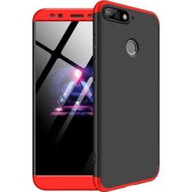 Microsonic Huawei Y7 2018 Double Dip 360 Protective Siyah Kırmızı Kılıf