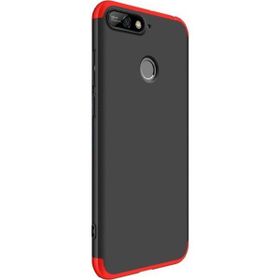 Microsonic Huawei Y7 2018 Double Dip 360 Protective Siyah Kırmızı Kılıf