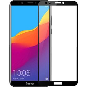 Microsonic Huawei Y7 2018 Tam Kaplayan Temperli Cam Film Siyah Cep Telefonu Ekran Koruyucusu