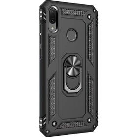 Microsonic Huawei Y7 2019 Military Ring Holder Siyah Kılıf