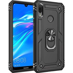 Microsonic Huawei Y7 2019 Military Ring Holder Siyah Kılıf