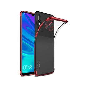 Microsonic Huawei Y7 2019 Skyfall Transparent Clear Kırmızı Kılıf
