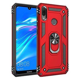 Microsonic Huawei Y7 Prime 2019 Military Ring Holder Kırmızı Kılıf