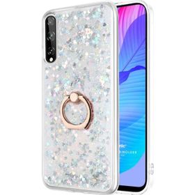 Microsonic Huawei Y8P Glitter Liquid Holder Gümüş Cep Telefonu Kılıfı