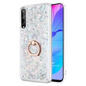 Microsonic Huawei Y8P Glitter Liquid Holder Gümüş Cep Telefonu Kılıfı