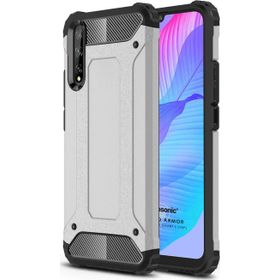 Microsonic Huawei Y8P Rugged Armor Gümüş Cep Telefonu Kılıfı