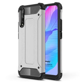 Microsonic Huawei Y8P Rugged Armor Gümüş Cep Telefonu Kılıfı