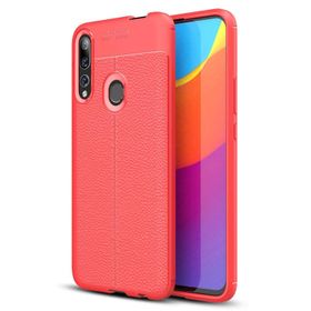 Microsonic Huawei Y9 Prime 2019 Deri Dokulu Silikon Kırmızı Kılıf