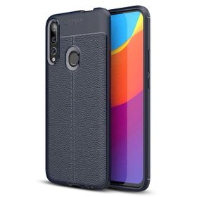 Microsonic Huawei Y9 Prime 2019 Deri Dokulu Silikon Lacivert Cep Telefonu Kılıfı